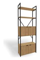 Estante Alta Estilo Industrial Kappesberg LI018 cor Freijó e Preto Fosco