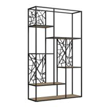 Estante Alta Linha Destaques Oak/Preto MX1057 Maxicasa