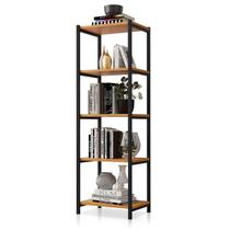 Estante Alta Organizadora Multi Uso Sala Escritorio Quarto Cor Canela e Preto