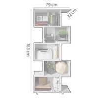 Estante Alta Para Livros 5 Nichos Cor Branco Cl007 Arte Cas