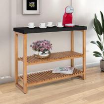 Estante Aparador Buffet Gold Com 2 Prateleiras Luxo Preto