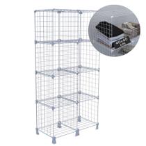 Estante Aramada 8 Nichos 40x40cm Prateleira de Aço Multiuso para Roupas Sapatos Livros Brinquedos Organizadora Branco