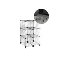 Estante Aramada Balcão de Aço 6 Nichos Preto 40cm Profundidade Prateleira Modular