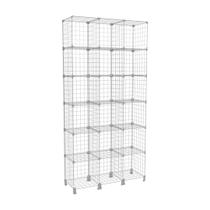 Estante Aramada Branca 18 Nichos Vertical Livreiro Organizador de Roupas e Livros