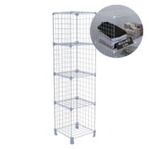 Estante Aramada Multiuso 4 Nichos 40x40cm Prateleira Organizadora Livreiro de Aço para Sala Quarto Branco