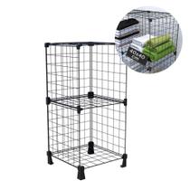 Estante Aramada Multiuso para Livros Discos de Vinil LPs 2 Nichos 40x40cm Prateleira de Aço Preto