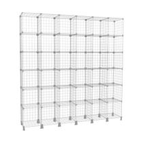 Estante Aramada Prateleira de Aço Expositor 36 Nichos Branco Colmeia Organizador para Loja