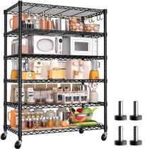 Estante Aramada PrimeZone 6 Níveis 198x46x91 cm com Rodízios
