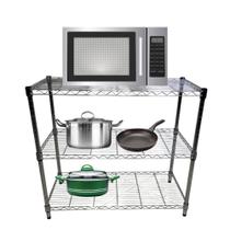 Estante Aramada Rack de Aço Cromado 90 Cm Uteall Estante Aramada Rack de Aço Cromado 90 Cm Uteall