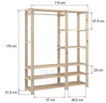 Estante Arara Com Prateleiras Guarda Roupa Para Closet