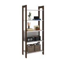Estante Armário Alta Multiuso 5 prateleiras AZ1005 Branco/Nogal - Tecno