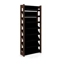 Estante Armário Alta Multiuso 8 prateleiras AZ1006 Preto/Nogal - Tecno Estante Armário Alta Multiuso 8 prateleiras AZ1006 Preto/Nogal - Tecno