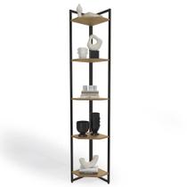 Estante Armario Cantoneira 200cm com 5 Prateleiras Freijo/preto Fosco de Madeira Kappesberg Estante Armario Cantoneira 200cm com 5 Prateleiras Freijo/preto Fosco de Madeira Kappesberg