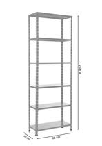 Estante / Armario De Aço 30Cm 6 Bandejas Cinza Suporta 120Kg