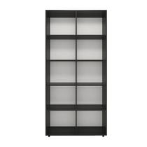Estante armário livreiro mathilde com 10 nichos - r&s móveis - preto