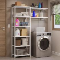 Estante Armário Multiuso e Prateleiras para Lavanderia 139 cm Valencia Madesa Estante Armário Multiuso e Prateleiras para Lavanderia 139 cm Valencia Madesa