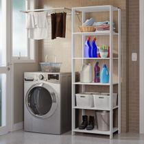 Estante Armário Multiuso para Lavanderia 59cm Branco Madesa