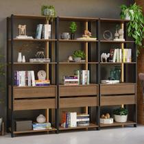 Estante Armário Multiuso Para Livros 6 Gavetas 12 Prateleiras 210cm Madesa Rustic Preto Estante Armário Multiuso Para Livros 6 Gavetas 12 Prateleiras 210cm Madesa Rustic Preto