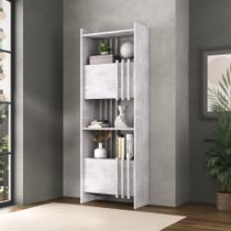 Estante Artany Para Livros Com 2 Portas Arbos Cor Concreto Estante Artany Para Livros Com 2 Portas Arbos Cor Concreto