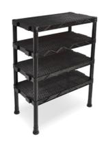 Estante Atena Rattan Lateral 4 Níveis Preta Desmontável