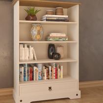 Estante Baixa 119,5x82,5cm 1 Gaveta Smile Branco/Creme/Carvalho Estante Baixa 119,5x82,5cm 1 Gaveta Smile Branco/Creme/Carvalho