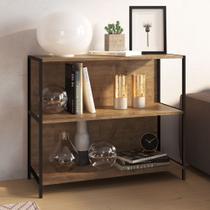 Estante Baixa Clean 90cm 3 prateleiras Estrutura metálica Clean Móvel na Caixa Estante Baixa Clean 90cm 3 prateleiras Estrutura metálica Clean Móvel na Caixa