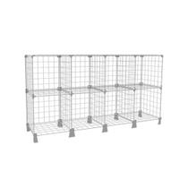 Estante Balcão 8 Nichos Expositor Aramado Prateleira Baixa Horizontal Branco Estante Balcão 8 Nichos Expositor Aramado Prateleira Baixa Horizontal Branco