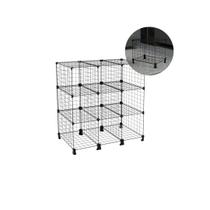 Estante Balcão Aramado 9 Nichos com 40cm Profundidade Preto Prática e Resistente