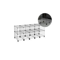 Estante Balcão Expositor Aramado 10 Nichos Horizontal 40cm Profundidade Preto