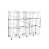 Estante Balcão Expositor Aramado 12 Nichos Horizontal Branco Prateleira de Aço Estante Balcão Expositor Aramado 12 Nichos Horizontal Branco Prateleira de Aço