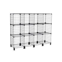 Estante Balcão Expositor Aramado 12 Nichos Horizontal Preto para Livros Roupas Estante Balcão Expositor Aramado 12 Nichos Horizontal Preto para Livros Roupas