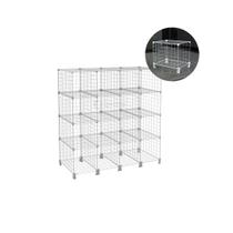 Estante Balcão Expositor Aramado 16 Nichos 40cm Profundidade Branco