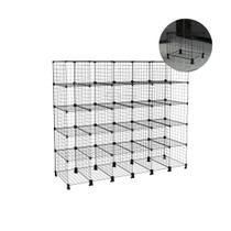 Estante Balcão Expositor Aramado 30 Nichos Horizontal Preto 40cm
