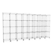 Estante Balcão Expositor Aramado 32 Nichos Horizontal para Roupas Livros Objetos Branco