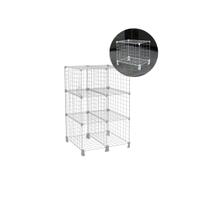 Estante Balcão Expositor Aramado 6 Nichos 40cm Profundidade Branco Prateleira de Aço Estante Balcão Expositor Aramado 6 Nichos 40cm Profundidade Branco Prateleira de Aço