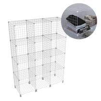 Estante Balcão Expositor Estoque Aramado 12 Nichos Vertical com 40cm Branco