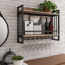 Estante Bar Adega Suspenso 2 Prateleiras Sala de Estar Escritório Multiuso - Vinci Estante Bar Adega Suspenso 2 Prateleiras Sala de Estar Escritório Multiuso - Vinci