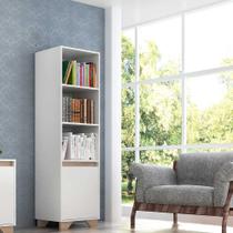 Estante Benevello 1 Porta 4 Prateleiras Mdp Branco/Siena Estante Benevello 1 Porta 4 Prateleiras Mdp Branco/Siena