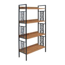 Estante beta 04 prateleiras tampo laminado tubo preto fosco - ciplafe