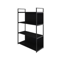 Estante C/04 Prateleiras 118x80x33cm C/fundo Yon Preto Tx/ Preto Tx/ Estante C/04 Prateleiras 118x80x33cm C/fundo Yon Preto Tx/ Preto Tx/