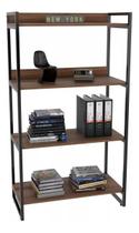 Estante C/04 Prateleiras Estilo Industrial Livros Escritorio
