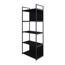 Estante C/05 Prateleiras 152x60x33cm C/fundo Yon Preto Tx/ Preto Tx/ Estante C/05 Prateleiras 152x60x33cm C/fundo Yon Preto Tx/ Preto Tx/