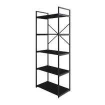 Estante C/05 Prateleiras 152x60x33cm Yon Preto Tx/ Preto Tx/