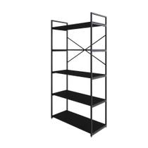 Estante C/05 Prateleiras 152x80x33cm Yon Preto Tx/ Preto Tx/
