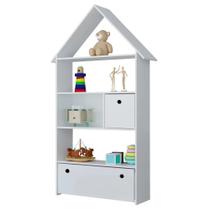 Estante Casinha Infantil Organizadora Com Nichos 2 Gavetas Candy L03 Branco - Mpozenato Estante Casinha Infantil Organizadora Com Nichos 2 Gavetas Candy L03 Branco - Mpozenato