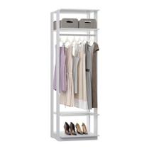 Estante Closet 1008 com Cabideiro 2 Prateleiras Branco