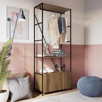 Estante Closet 2 Portas 1 Prateleiras 1 Cabideiro SW018