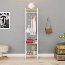 Estante Closet Arara 187x45cm 3 Prateleiras Active Yescasa Marrom/Carvalho/Branca Estante Closet Arara 187x45cm 3 Prateleiras Active Yescasa Marrom/Carvalho/Branca