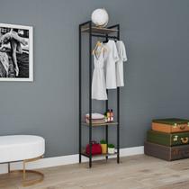 Estante Closet Arara 187x45cm 3 Prateleiras Active Yescasa Marrom/Carvalho Dark/Preto Estante Closet Arara 187x45cm 3 Prateleiras Active Yescasa Marrom/Carvalho Dark/Preto