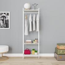 Estante Closet Arara 187x60cm 3 Prateleiras Active Yescasa Branco/Snow